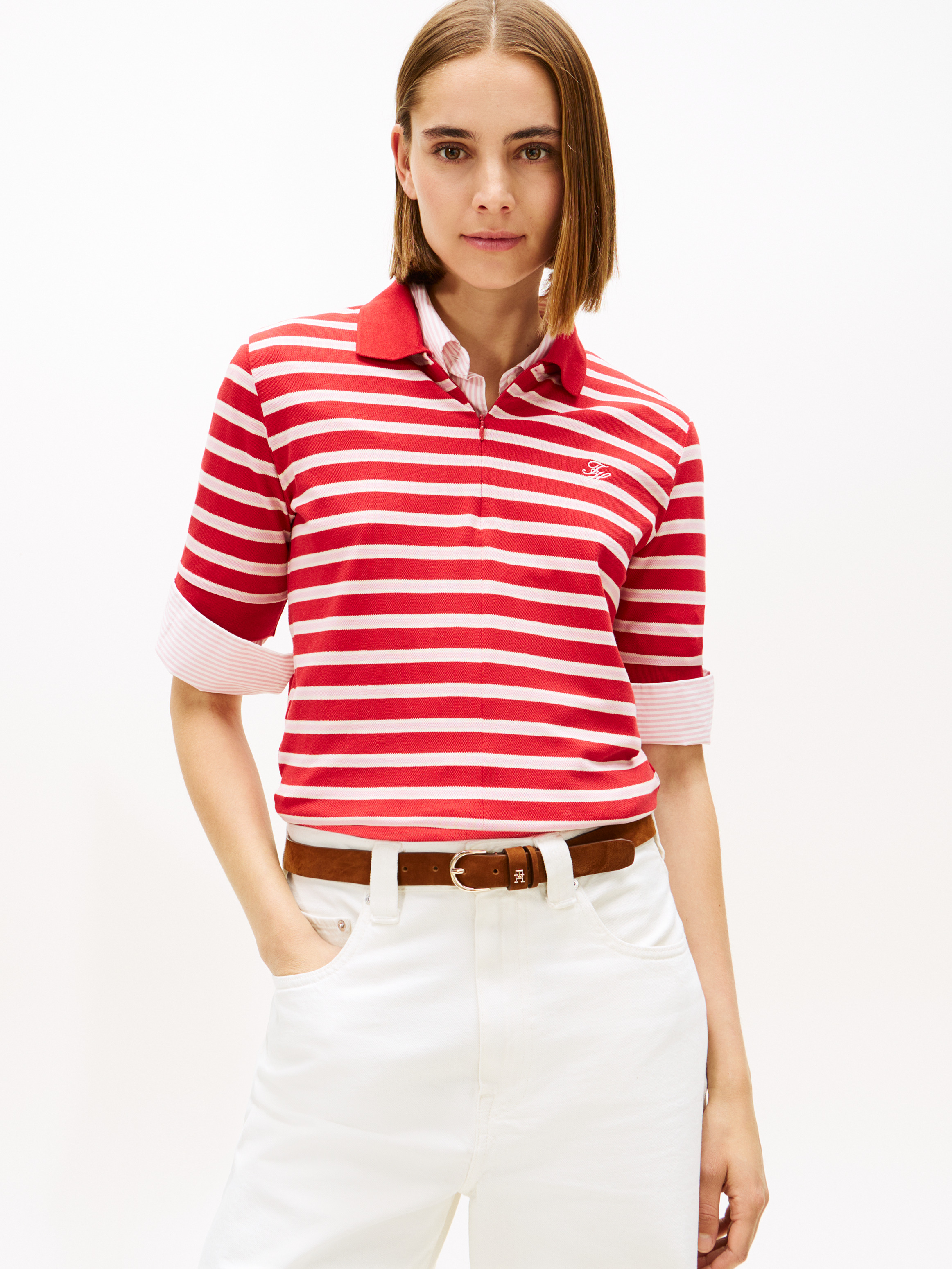 Regular Fit Pique Zip Polo Shirt | Polo Shirts | Tommy Hilfiger