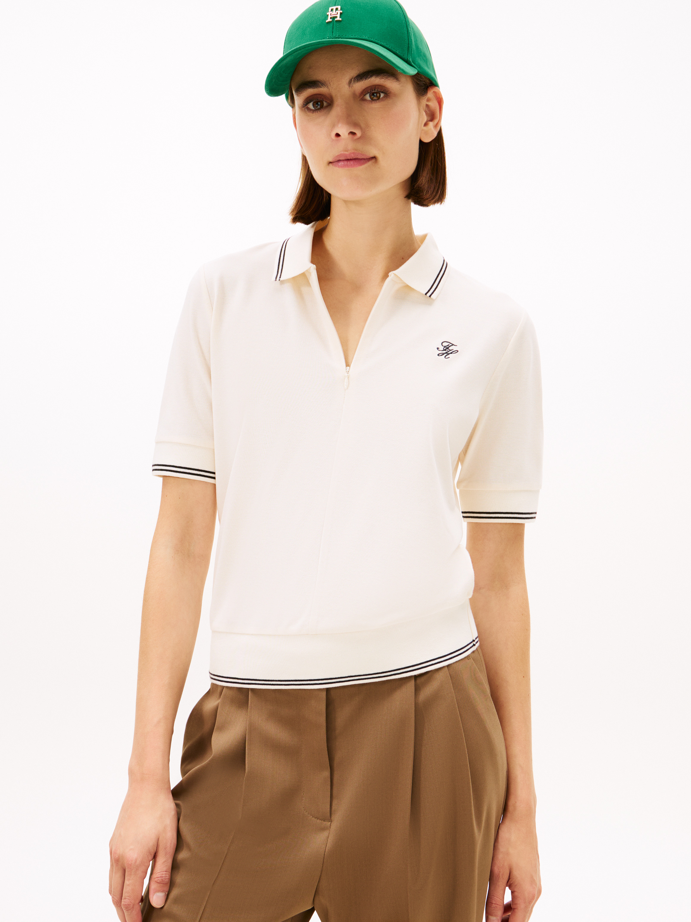 Regular Fit Pique Zip Polo Shirt | Polo Shirts | Tommy Hilfiger