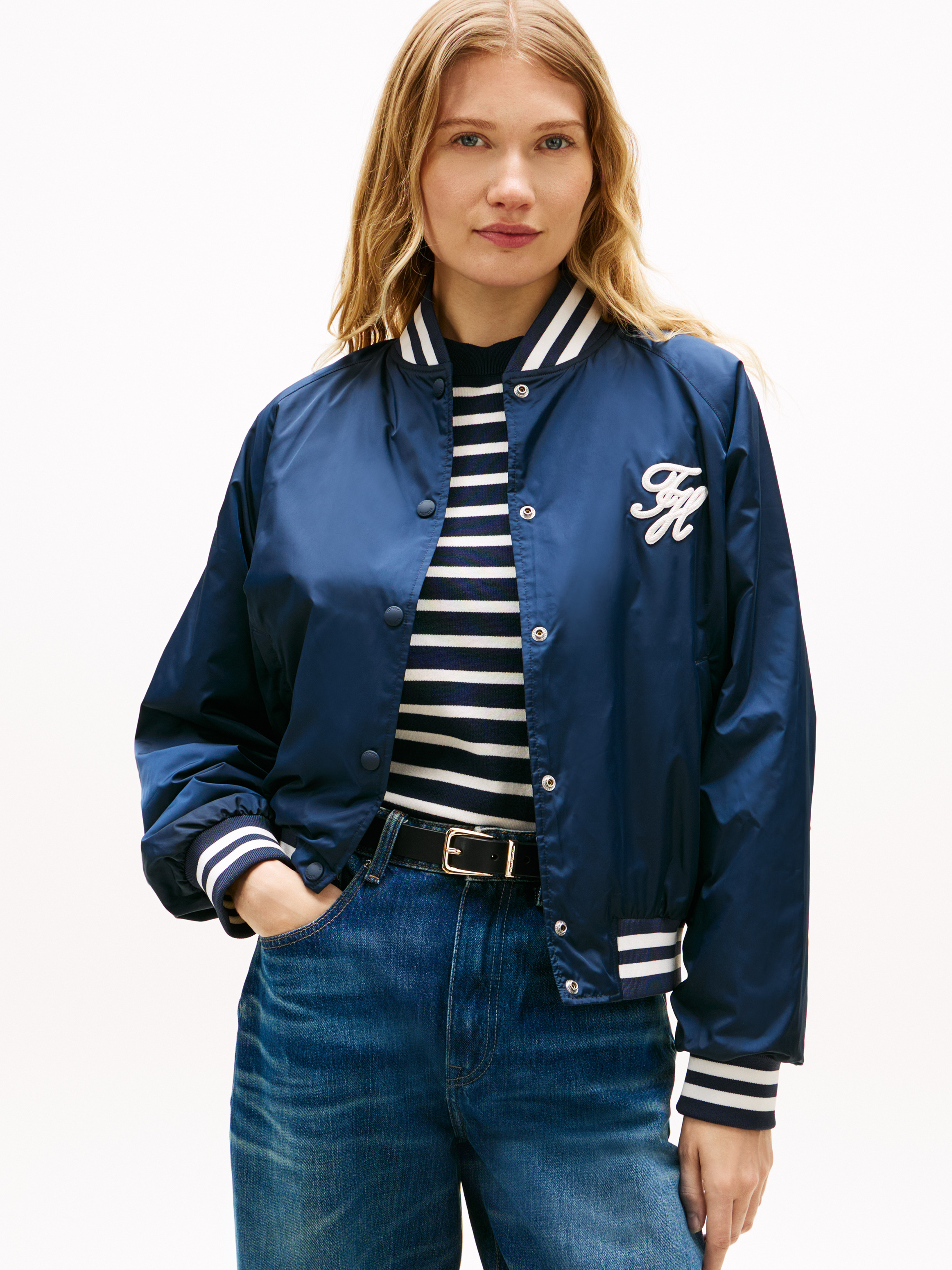 Colourblock Script Bomber | Jackets | Tommy Hilfiger